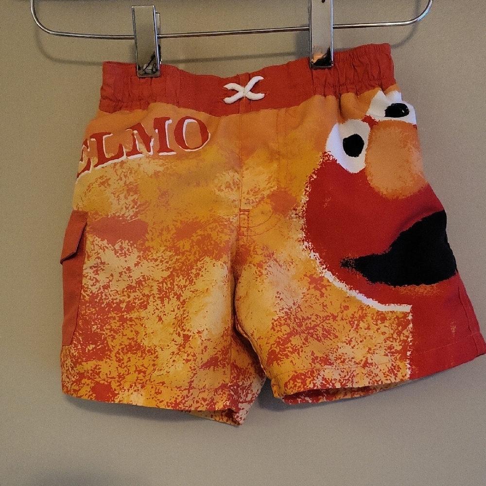 Sesame Street Elmo mesh lined swim trunks